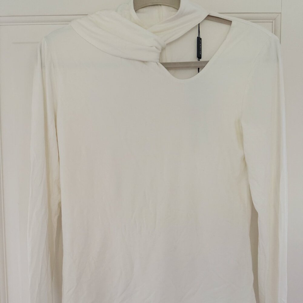 Elie Tahari Asymmetrical Cutout Turtleneck Long Sleeve